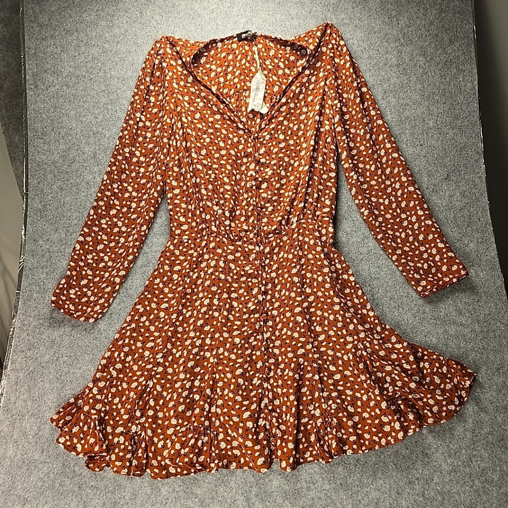 Miss Me Women's Ditsy Floral Dress Rust Size S NWT